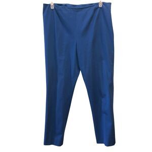Maus and Hoffman Womens Size 16 Blue Side Zip Flat Front Pants Trousers